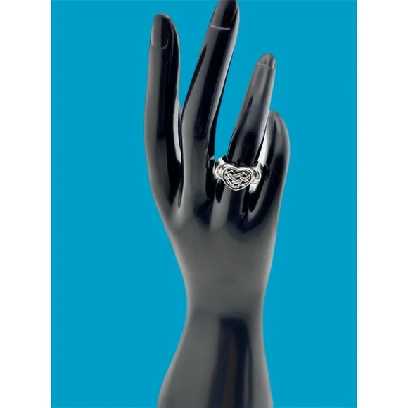 BRIGHTON Heart Basket Weave Repousse Band Ring Size 6 Sterling Silver 12 Grams - Picture 2 of 7